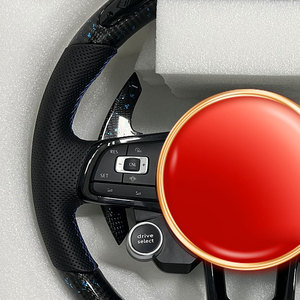 Volante de Fibra de Carbono Forjado Azul para Golf 7.5 <span class=keywords><strong>GTI</strong></span> MK7 <span class=keywords><strong>Polo</strong></span> GTS GTD <span class=keywords><strong>GTI</strong></span> Scirocco R Passat CC R-Line MK6 GLI Passat Jetta - Product Image 2