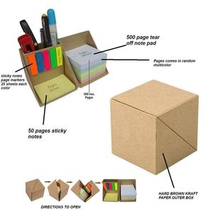 Bloc-notes adhésifs pliables personnalisés avec porte-stylo, boîte carrée, organisateur de rangement en papier, bloc-notes détachable avec logo personnalisé pour cadeau - Product Image 5