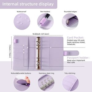 Organizador de gastos de cuero PU para hombre y mujer, cartera con logotipo personalizado y Color, Mini carpeta A7, económico, nuevo - Product Image 3