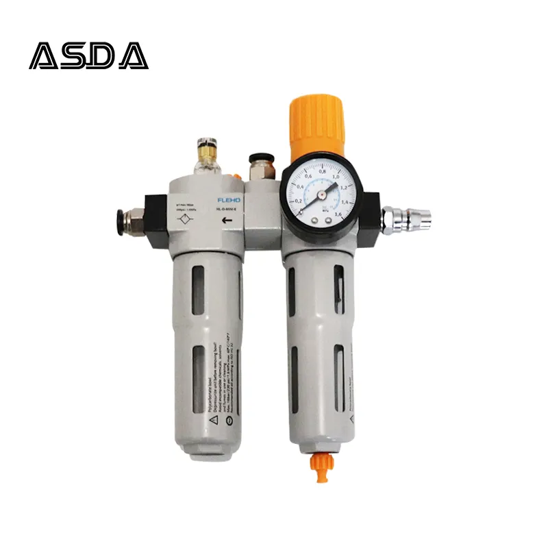 Air Compressor Vocht Water Olie Lubricator Trap Filter Regulator Air Regulator Met Aansluiting Pneumatische Deel Voor Band Wisselaar