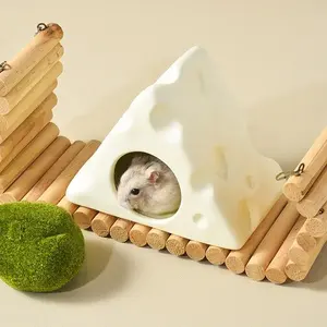 Doe Pet di lusso estate <span class=keywords><strong>Cool</strong></span> criceto gabbia nuovi accessori in acciaio per animali domestici con triangolo in ceramica scatola di formaggio - Product Image 2