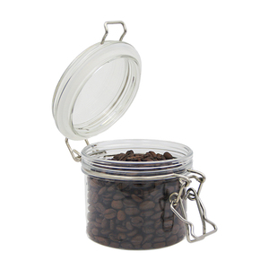 Leakproof 350ml 12oz PET Food Storage <b>Container</b> Airtight BPA Free Clear Plastic Coffee Canister - Product Image 1