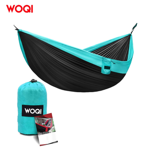 WOQI 210T 나일론 단일 더블 야외 휴대용 초경량 캠핑 더블 해먹 조절 나무 스트랩 - Product Image 1