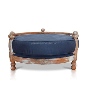 Canapé en bois d'acajou pour animaux domestiques, canapé fait avec du bois d'acajou, couleur blanc et bar - Product Image 2