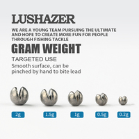 LUSHAZER Assortiment de plombs de pêche Split Shot Plomb rond à pincer Poids amovibles 0.2g 0.5g 1g 1.5g 2g Plombs à coupe centrale