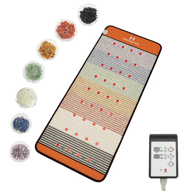 Healthymate 80*190cm Household Natural Amethyst Pad Seven Color Crystal Heating Mattress Thermostatic Mat Manufacturer Mat