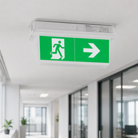 Lumière de signalisation d'urgence LED 2W pour hôtel, usine, entrepôt, étanche IP65, rechargeable, autonomie de 3 heures, matériau PC