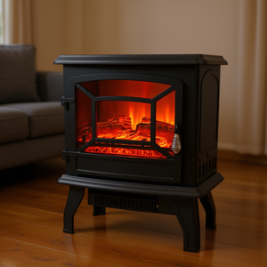 Cheminée électrique autoportante ZOKOP 17 pouces 1400W avec flamme vacillante et bouton de contrôle de la température pour la maison - Product Image 2