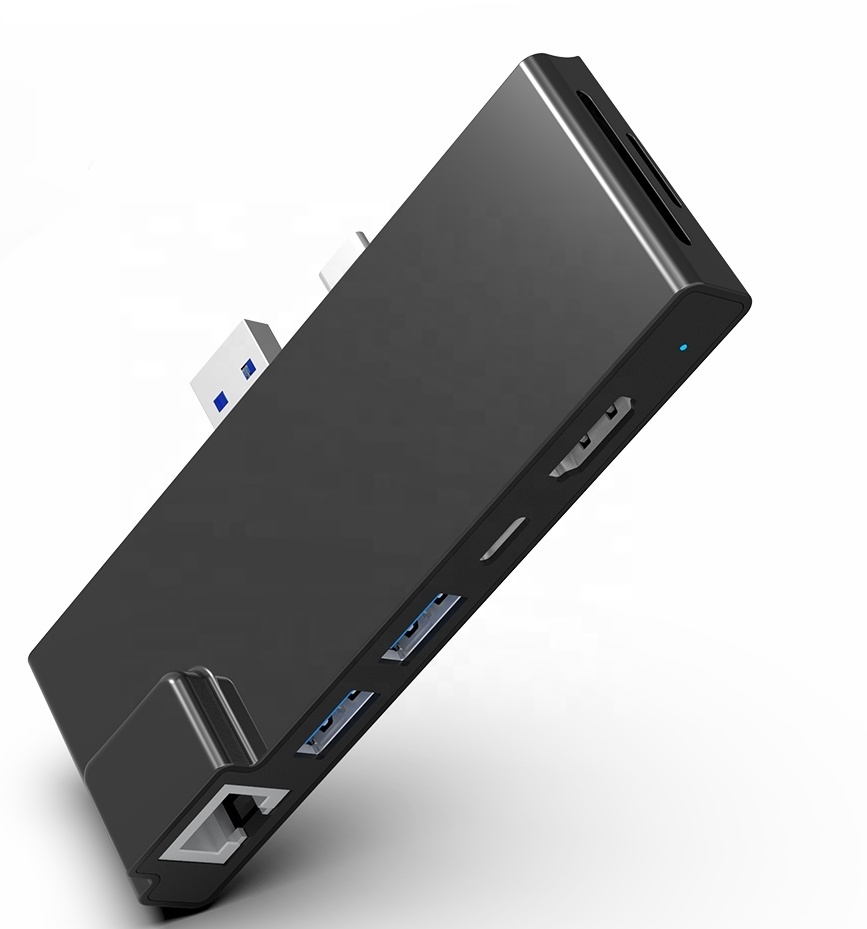 Surface Pro Série USB 3.0 Convertisseur Hub USB SD / TF Lecteur De Carte type c Surface Pro7 Station D'accueil