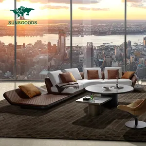 Modern Sectional Comfortable Wooden Lounge Living Room American Style Relaxing Solid Wood Furniture Fabric Sofa Sets