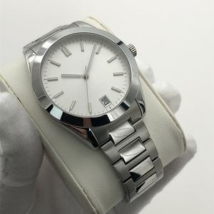 カスタムロゴ夜光文字盤40mmエレガントクォーツ腕時計メンズステンレス防水プライベートラベルスチールウォッチ - Product Image 1