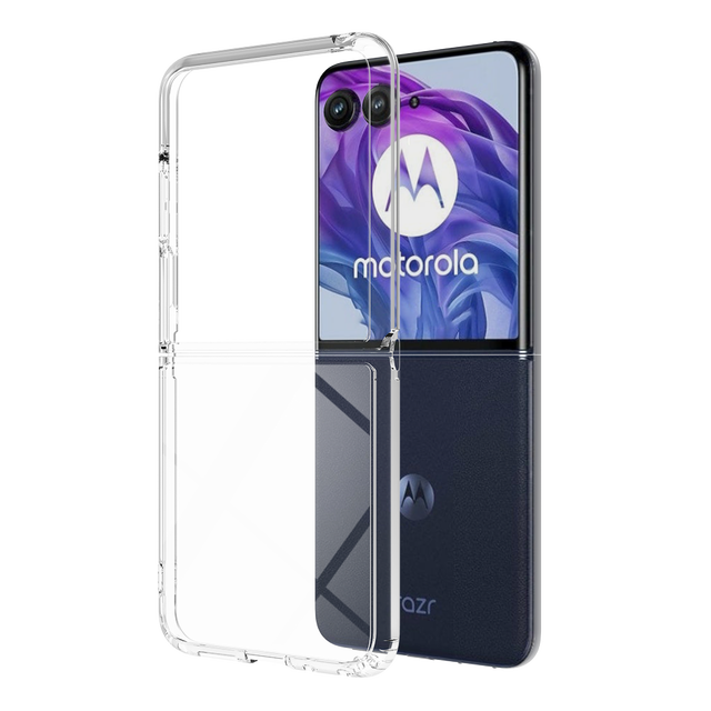 For Motorola Razr+ 2024 50 Ultra Transparent Case for Motorola Razr+ 2024 50 Flexible Bumper Protective Case with Clear Back