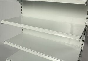 Étagères de présentation métalliques pour supermarché, en forme de <span class=keywords><strong>L</strong></span>, à pieds, <span class=keywords><strong>l</strong></span>égères et réglables, pour épicerie - Product Image 6