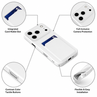 Étui de téléphone en silicone liquide avec porte-cartes pour iPhone 18 Pro, 17, 16, 15, coque anti-chute avec fente pour portefeuille pour Samsung Galaxy S