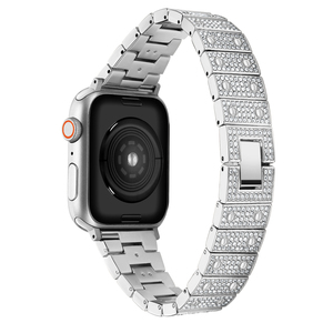 45 41mm diamant <span class=keywords><strong>acier</strong></span> inoxydable <span class=keywords><strong>Bracelet</strong></span> pour <span class=keywords><strong>Apple</strong></span> <span class=keywords><strong>Watch</strong></span> 38 42 40 44mm métal pour iWatch série 7 6 <span class=keywords><strong>SE</strong></span> 5 4 3 2 1 <span class=keywords><strong>Bracelet</strong></span> - Product Image 3
