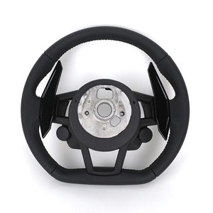 Volant personnalisé avec garniture en cuir noir pour Audi A3 A4 A5 A6 A7 A8 C7 S8 R8 Rs3 <span class=keywords><strong>RS6</strong></span> B8 B9 S7 RS <span class=keywords><strong>S</strong></span> Line - Product Image 3