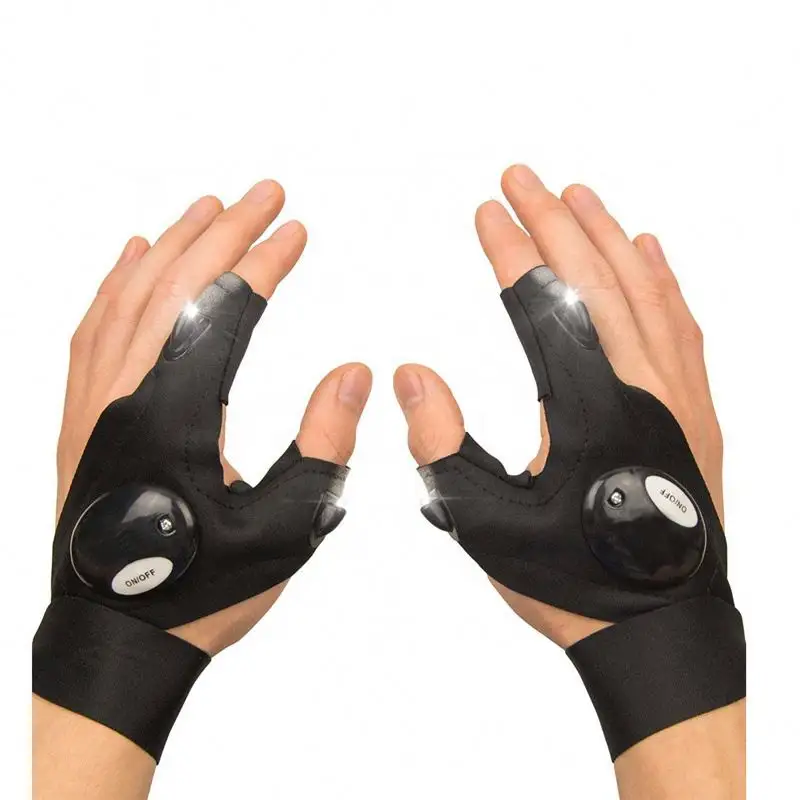 LED Flashlight Gloves with waterproof lights LED Guante Linterna Luz Led in Darkness Finger Light Gloves