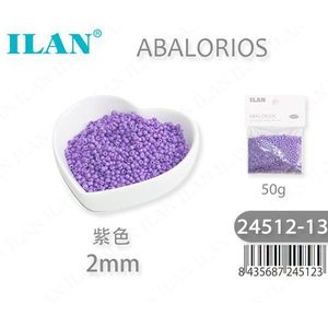Perline Ilan Abalorios viola da 2 mm, 50 g, per la creazione di gioielli - Product Image 3