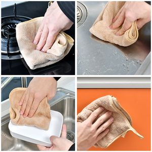 Chất Lượng Cao Sợi Nhỏ San Hô Lông Cừu Nhỏ Vuông Khăn 300 Gms 30*30 Cm Nhà Bếp Khăn Mềm Mại Và Thấm San Hô Nhung - Product Image 2