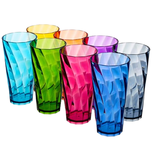 <b>Reusable</b> Acrylic Diamond Texture Colorful Lightweight Durable Party Bar Restaurant Drinkware Tumbler <b>Cup</b> - Product Image 1
