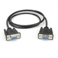 Cable blindado personalizable DB9 hembra a hembra RS232 1M con conectores niquelados para dispositivos DTE de automatización industrial
