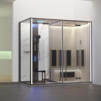 Sauna Comercial de Infrarrojos Lejanos para 2 Personas SG108L/R, Sauna de Vapor Seco Eléctrica de Madera Maciza con Revestimiento de Plástico y Enchufe