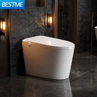 WC intelligent automatique avec bidet électrique, équipement sanitaire de salle de bain, à poser au sol, siphon en S, siège chauffant inclus, pour femmes