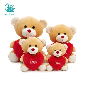 Großhandel Valentinstag Geschenk Gefüllte Teddybär mit Liebe Herz Plüsch tier Kinder Geschenk Home Decoration Bär Plüsch puppe