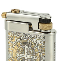 Briquet à silex compact vintage CHIEF en cuivre pur et laiton, rechargeable, personnalisable avec logo, pour cigarette, cadeaux d'affaires, style américain
