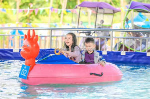 Haute qualité gonflable enfants bateau tamponneur bleu électrique aqua banane bateau à aubes bateau électrique pour enfants <span class=keywords><strong>piscine</strong></span> eau vélo - Product Image 4