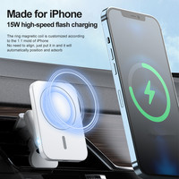Chargeur sans fil magnétique Portable 15W, Induction magnétique, charge rapide, grille d'aération, pour voiture, séries iPhone, vente en gros