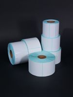 Kertas Label Inkjet Ramah Lingkungan 57x30mm Perekat Sendiri Kertas Thermal Langsung Putih Stiker Cetak Tahan Air