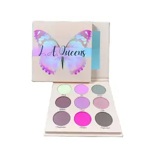 Wholesale Customize Logo Empty Makeup Cardboard Vegan High Pigmented Glitter Shimmer Private Label Eye Shadow Palette