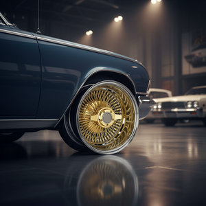 Ruedas de Alambre Doradas Forjadas Estilo Vintage de 15-22 Pulgadas con Patrón de Radios Intrincado para Modificaciones de Autos Clásicos Lowrider 17x8 18x8 20x8 - Product Image 4