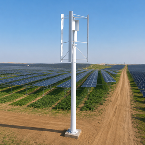 Aerogenerador Vertical de Bajo Ruido de 50KW 380V con Aspas de Vidrio/Basalto, Generador Trifásico de Imán Permanente para Techos Urbanos y Edificios Altos - Product Image 1