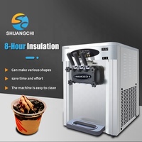 Machine à glace molle automatique commerciale 3 saveurs en acier inoxydable, machine à yogourt glacé et gelato, options fruits, lait, noix