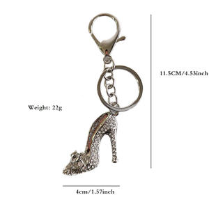 Mode luxe porte-clés 3D femmes talons hauts en forme d'artisanat exquis cadeau porte-clés sac à main pendentif bijoux - Product Image 5