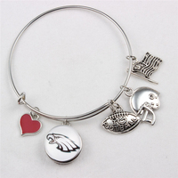 Bracelet tendance avec logo des équipes NFL, breloques « J'aime le football », bracelet fait main, cadeau de survie pour femme, fille, bijoux sportifs, vente en gros