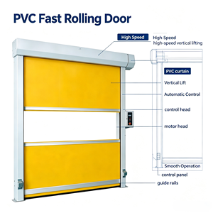 <span class=keywords><strong>Porte</strong></span> rapide électrique <span class=keywords><strong>enroulable</strong></span> en PVC, directement d'usine, pour ateliers d'assemblage automobile et projets <span class=keywords><strong>de</strong></span> passage <span class=keywords><strong>de</strong></span> ateliers <span class=keywords><strong>de</strong></span> peinture - Product Image 2