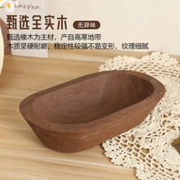 Plateau de placement ovale en bois pour bougies d'aromathérapie, décoration d'ambiance pour hôtels et maisons d'hôtes, plateau de rangement de bureau