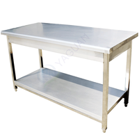 Table pliante en acier inoxydable avec pieds détachables, robuste, pour intérieur/extérieur, plan de travail, revêtement autonettoyant, anti-corrosion