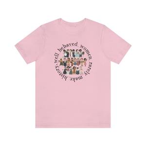 Maglietta da donna con stampa femminista della storia delle donne, manica corta, girocollo, 100 cotone, per donna, casual, per tutte le stagioni - Product Image 1