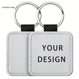 Eco-Friendly Custom Pu <b>Leather</b> <b>Keychains</b> with Stainless Steel, Festive Decor for Halloween Birthday - Product Image 6