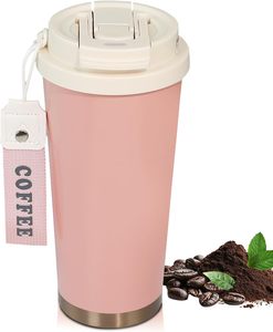 Custom logo 600 ML 20OZ Double Wall Vacuum Leakproof Insulated Tumbler Cup with Handle <b>Rope</b> Lids Straw and Sip for Car Office - Product Image 1