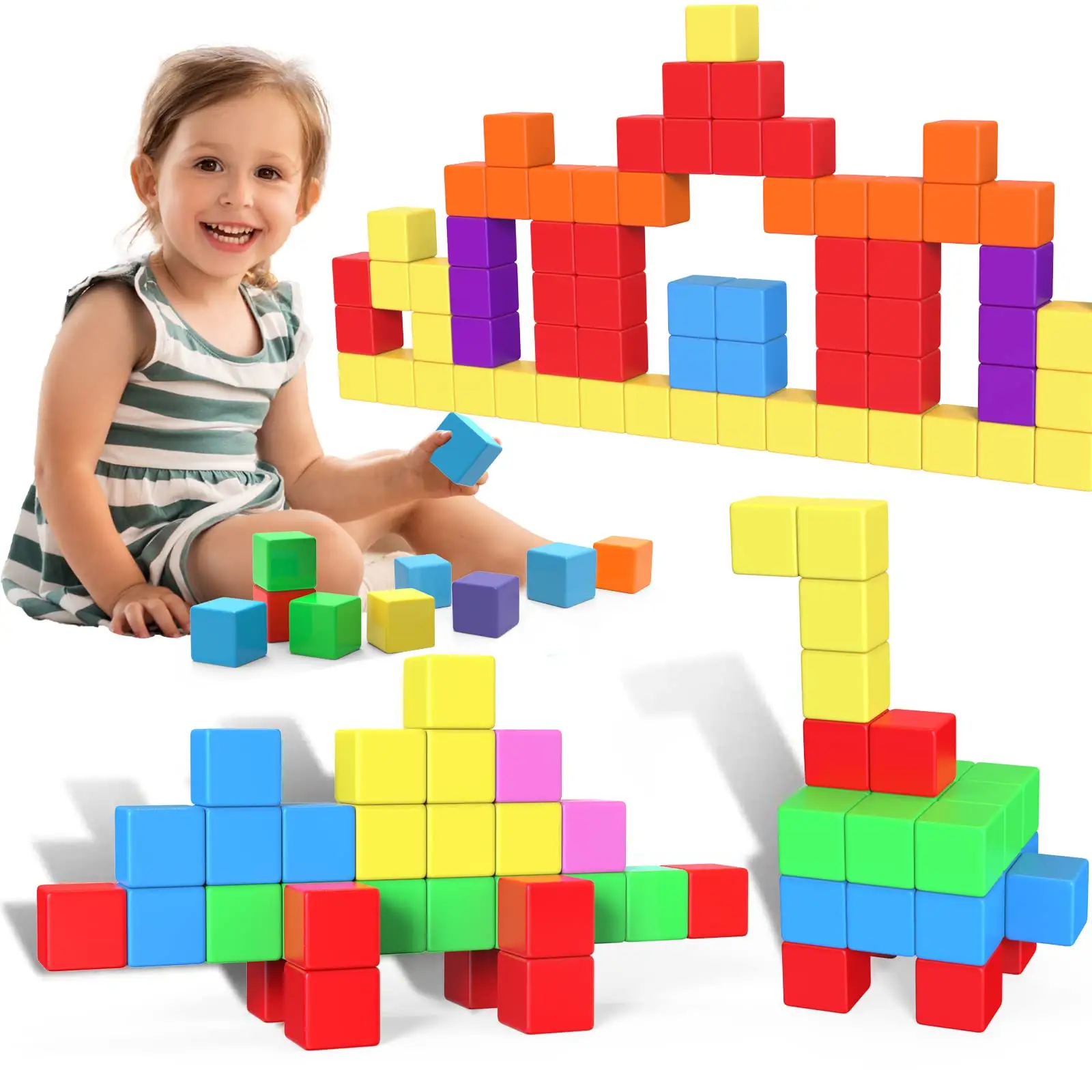 36 Pieces Large Magnetic Building Blocks for Toddlers Toys Age 2-4 teaching resources Magnetic Cubes for Kids