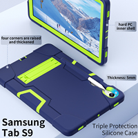 Étui antichoc à 3 couches pour Samsung Tab S10 Lite S10 FE S9 FE S9 11 avec support pliable et porte-stylo en silicone PC Armor OEM ODM