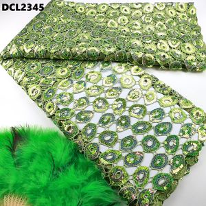 Tissu africain en dentelle guipure 2024 Dernières broderies nigérianes à sequins pour la couture de robes de <span class=keywords><strong>mariage</strong></span> pour femmes DCL2350 - Product Image 6
