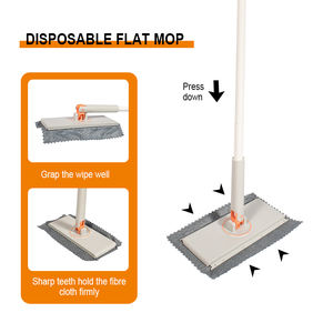 HOLAMOPA Auto Clamp Mop Head with Washable Pad and Disposable <b>Wipes</b> Multi Surface Use - Product Image 6