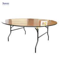 Tables de banquet pliantes en bois modernes pour hôtels et restaurants, tables rondes pour événements, fêtes, mariages, repas en plein air et dans les fermes