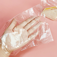 Emballages alimentaires jetables personnalisés, transparents, de qualité alimentaire, avec rabat, en plastique LDPE, pour sandwichs, sacs à sandwichs pliables avec rabat